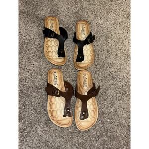 (2) AGAPE Sandals TWO PAIRS Size 7 Brown Black